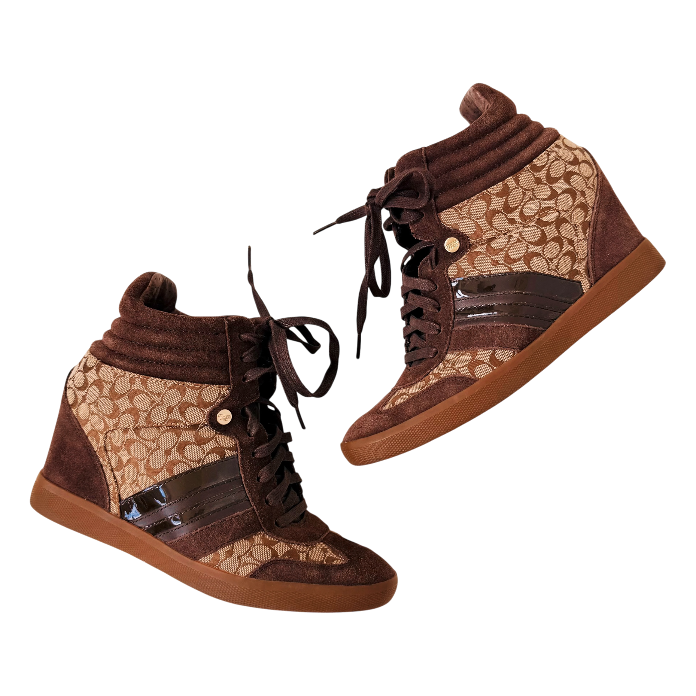 Coach Logo Wedge Sneakers (8.5)