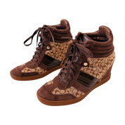 Coach Logo Wedge Sneakers (8.5)