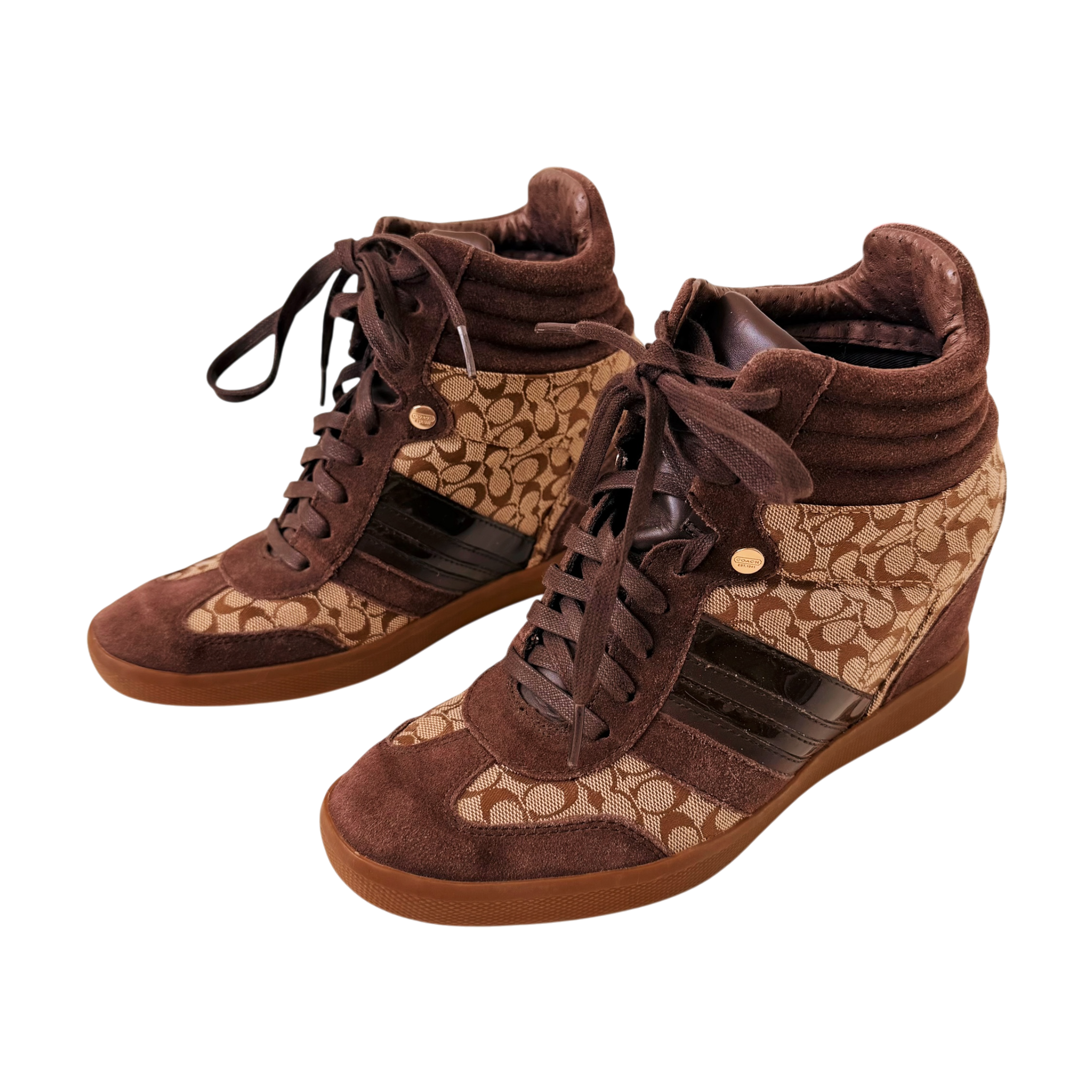 Coach Logo Wedge Sneakers (8.5)