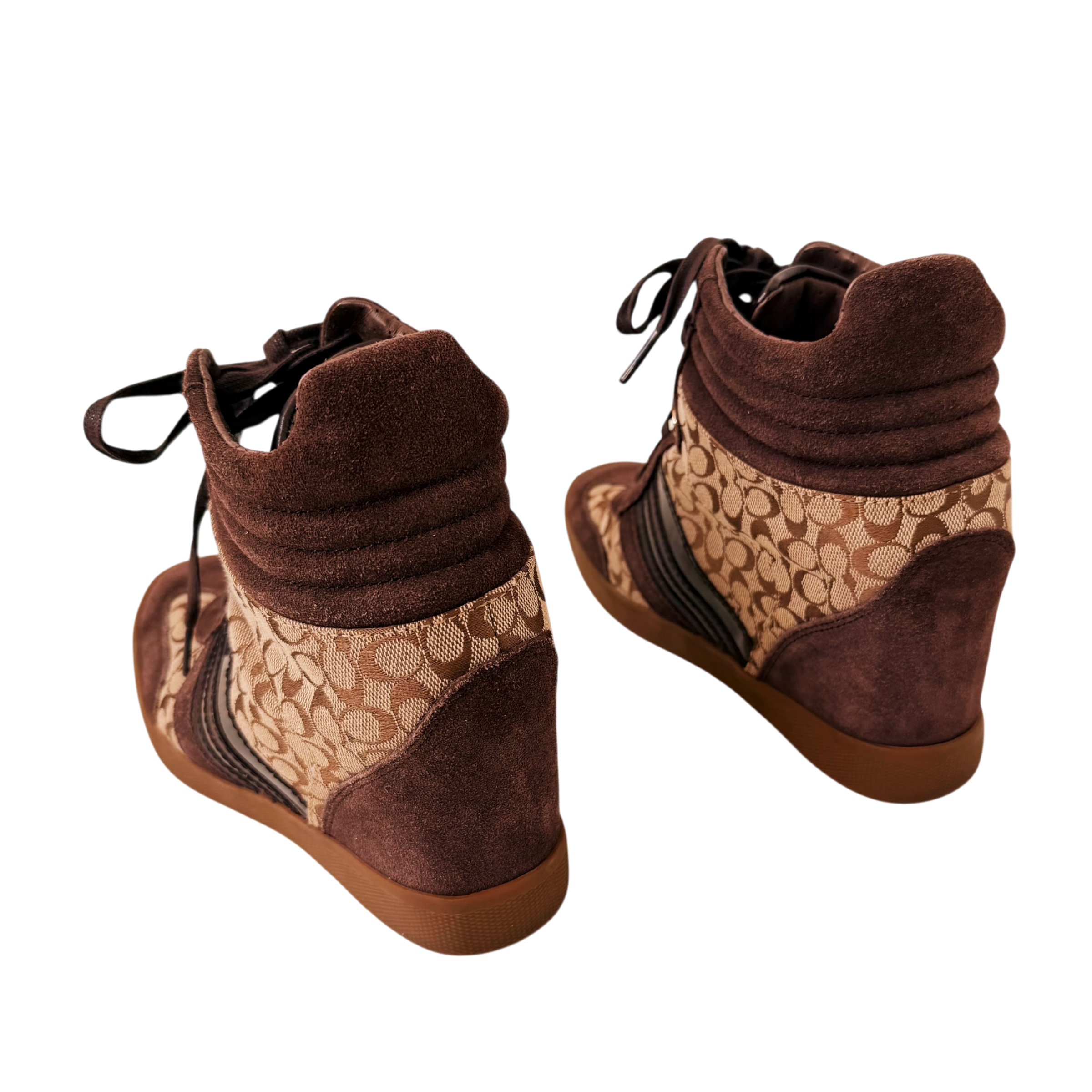 Coach Logo Wedge Sneakers (8.5)