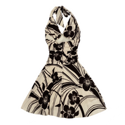 Y2K Slinky Floral Halter Dress (S)