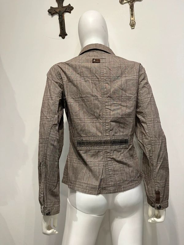 Vintage Plaid Utility Dual Zip Jacket (M)