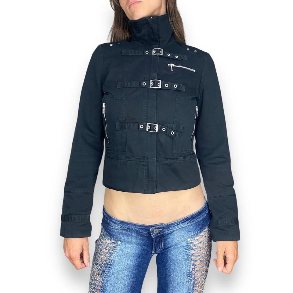 Goth Buckle Jacket With Cargo Pockets (XS)