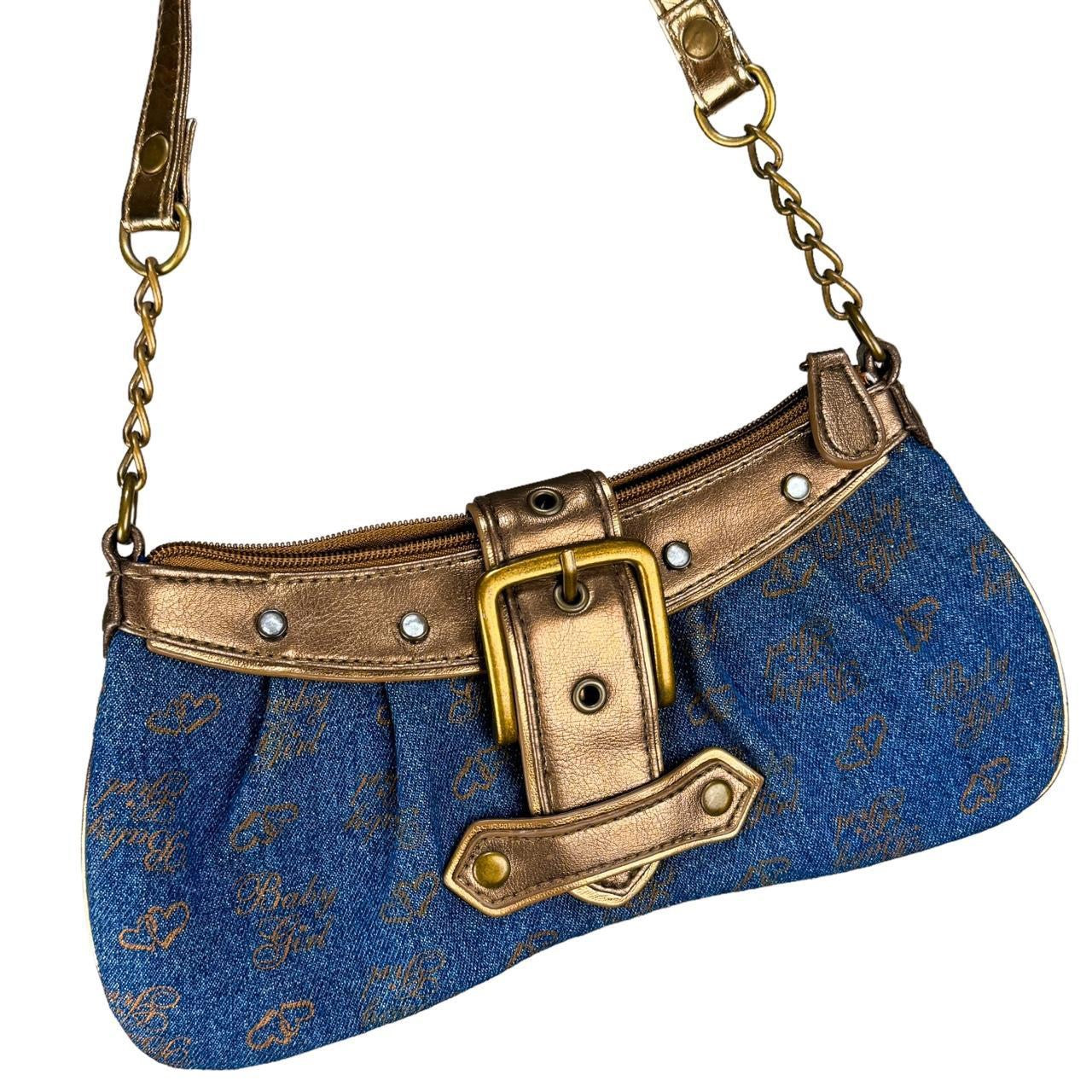 Y2K “Baby Girl” Denim Buckle Bag