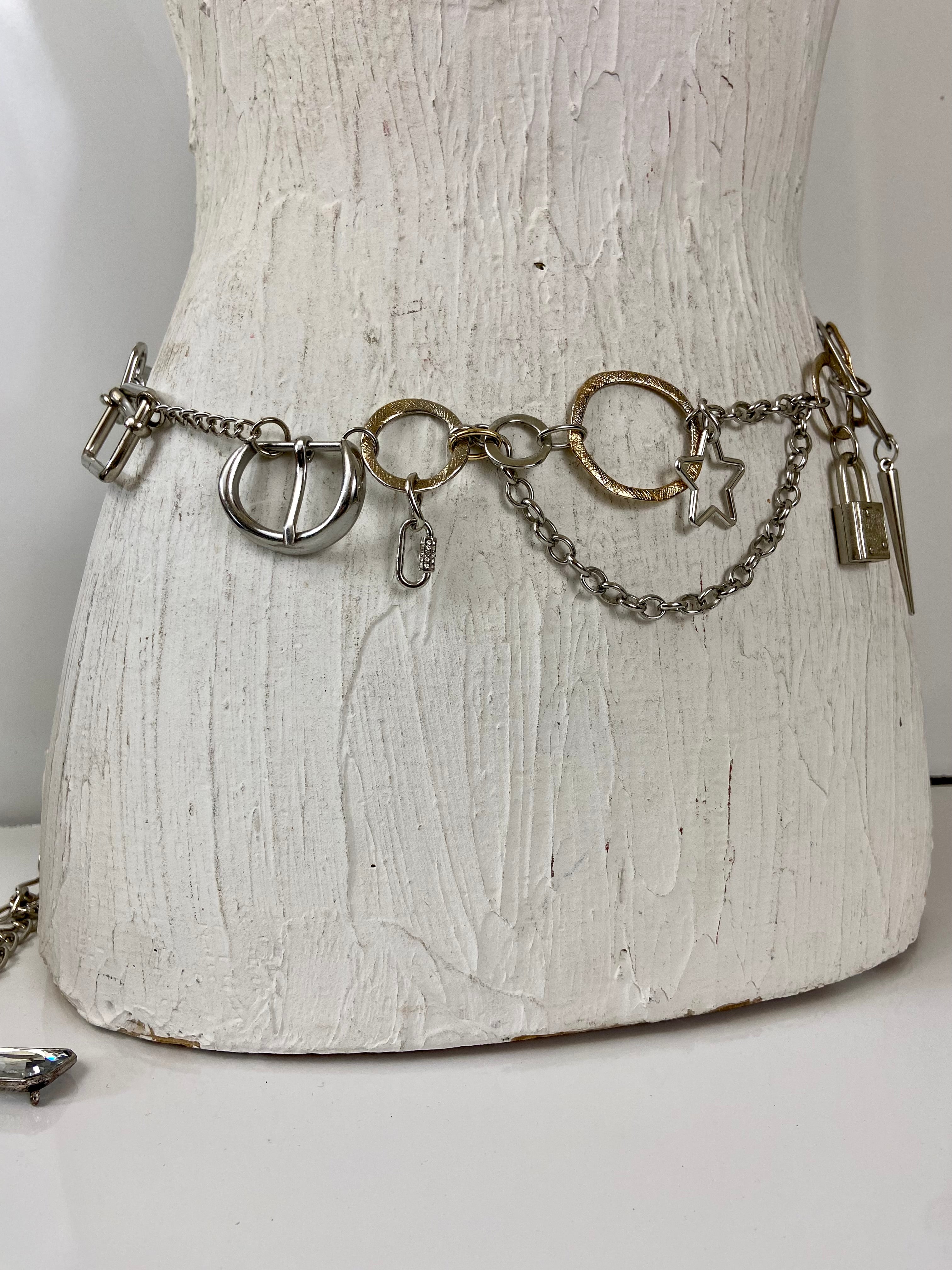 Lots of toys in a chain belt