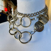 Star Medallion Silver Chain Belt