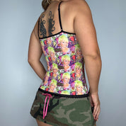 Y2K Rihanna “Music Queen” Techno Graphic Cami (M)