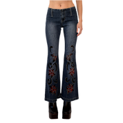 Y2K Embellished Low Rise Jeans (XS)