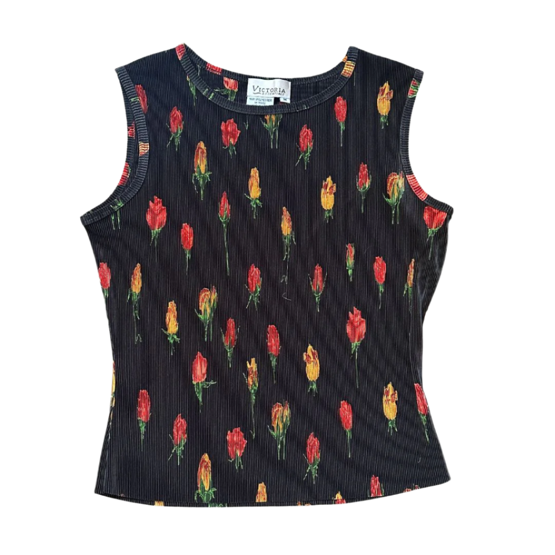 90s Plisé Moody Tulip Tank Top (M/L)