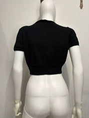 Vintage Kitsch Bow Cropped Cardigan (S)