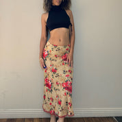 00s Floral Mesh Maxi Skirt (XS/M)