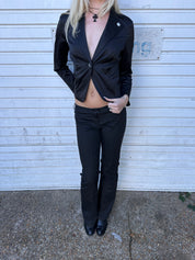 Vintage Italian Lace up Back Cropped Blazer Jacket (S/M)