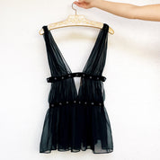 Victorias Secret Sheer Plunging Babydoll Slip (S)