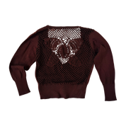 Brown Butterfly Crochet Cardi (S)
