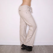 Y2K Beige Low Rise Cargo Pants (M)