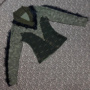 Euro Vintage Faux Fur Trim Contour Knit Long Sleeve (S)