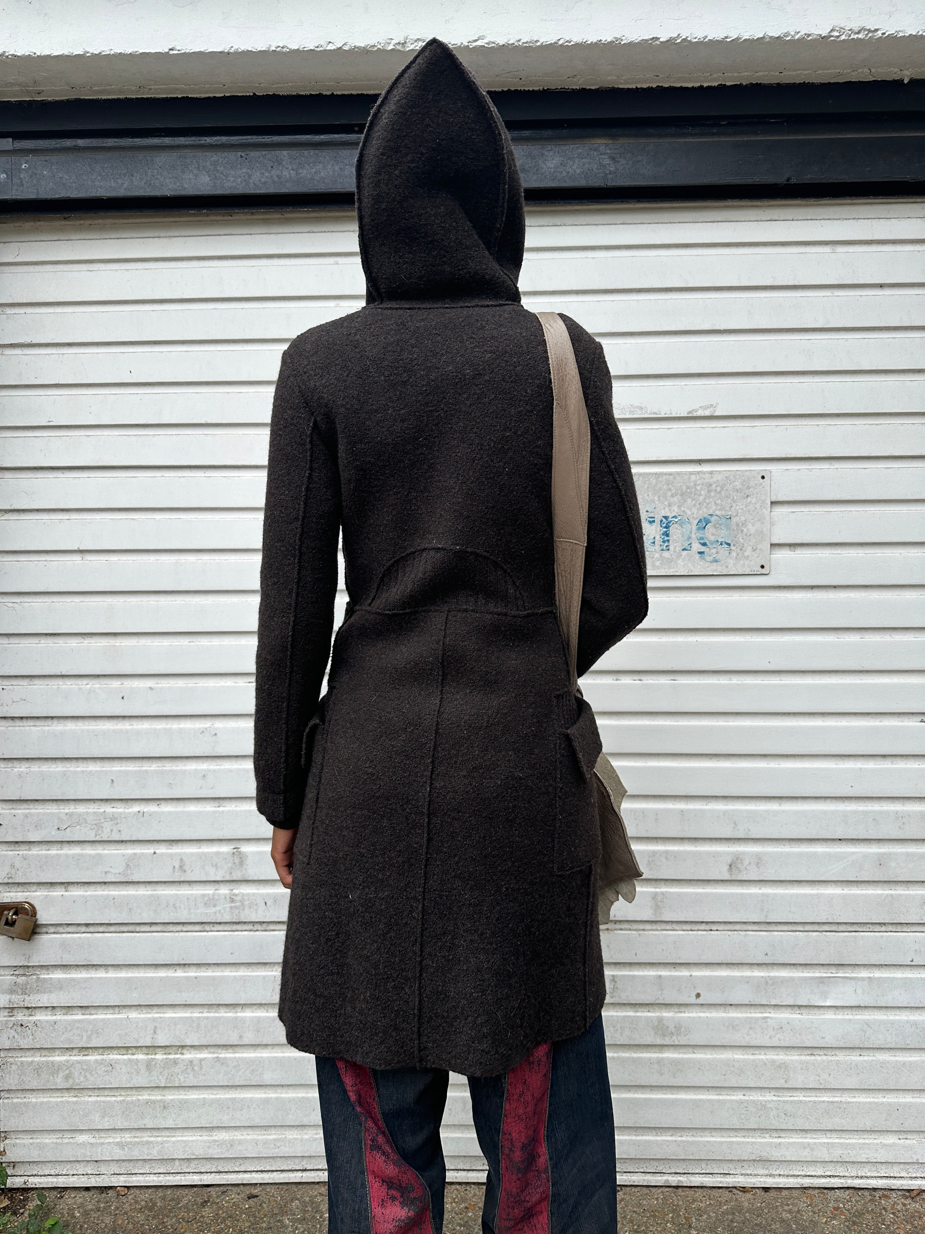 Vintage Cop Copine Gothic Hooded Button Coat (S)