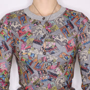 Y2K Comic Strip Cardigan (XS)