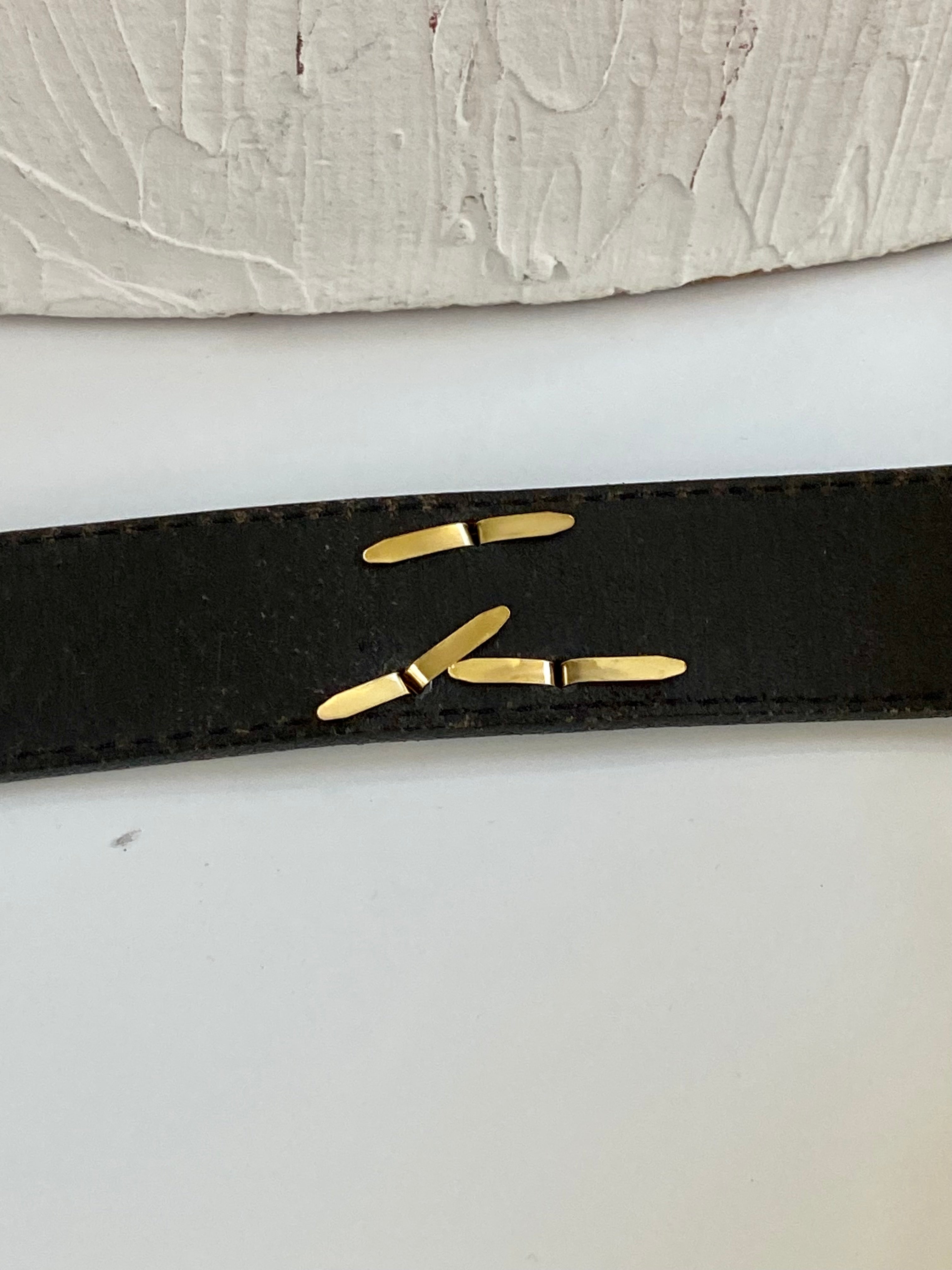 Vintage 92 Brighton Mickey & Co Disney Belt Black Leather Solid Brass