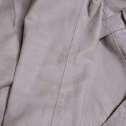 Y2K Italian White Leather Jacket (M)