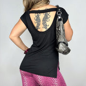 2000s Bebe Slit Weave Cutout Tee (S)