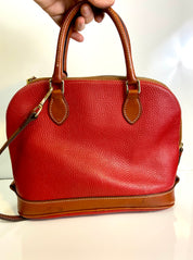 Dooney and Bourke Red and brown
Pebble Leather Zip Top Satchel