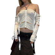 Deadstock Slash String Off The Shoulder Long Sleeve (S/M)
