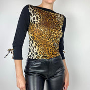 Vintage Slinky Leopard Print Top (S)
