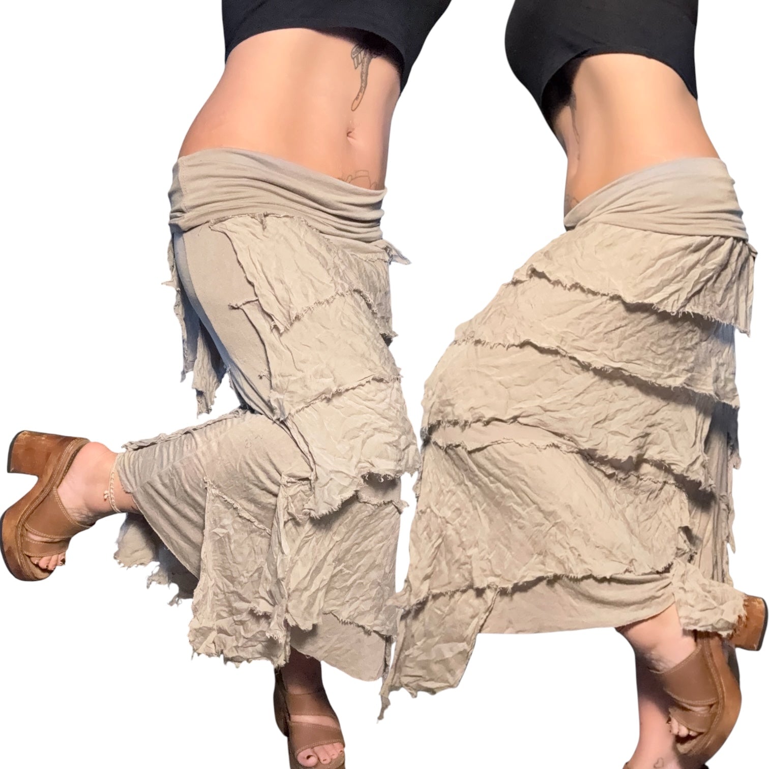 Tiered subversive/avant Garde maxi skirt (M)