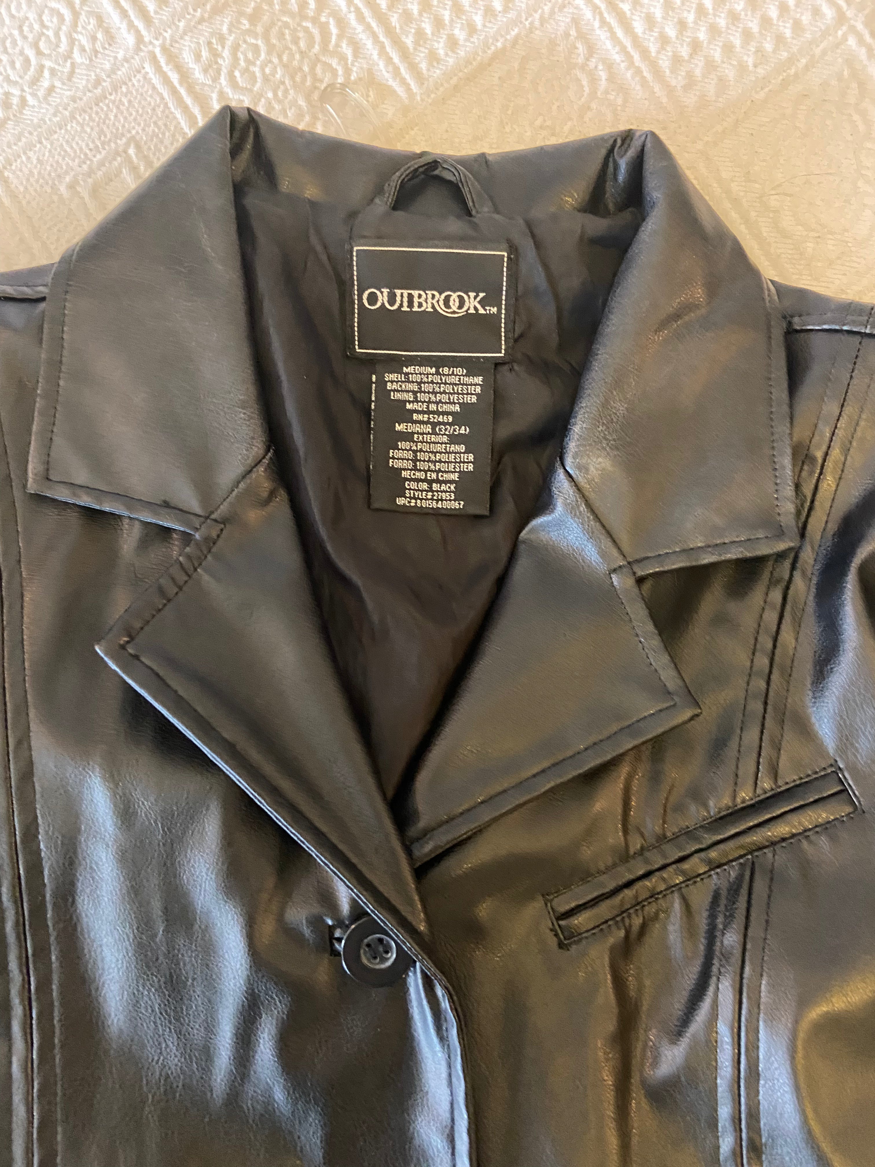 Outbrook black leather jacket Holy Thrift