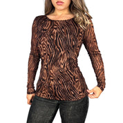 Vivienne Tam Tiger Print Mesh Top (L)