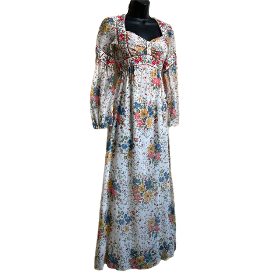 Vintage floral prairie dress (S)