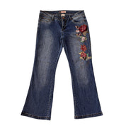 Y2K Floral Embellished Flare Jeans (L)