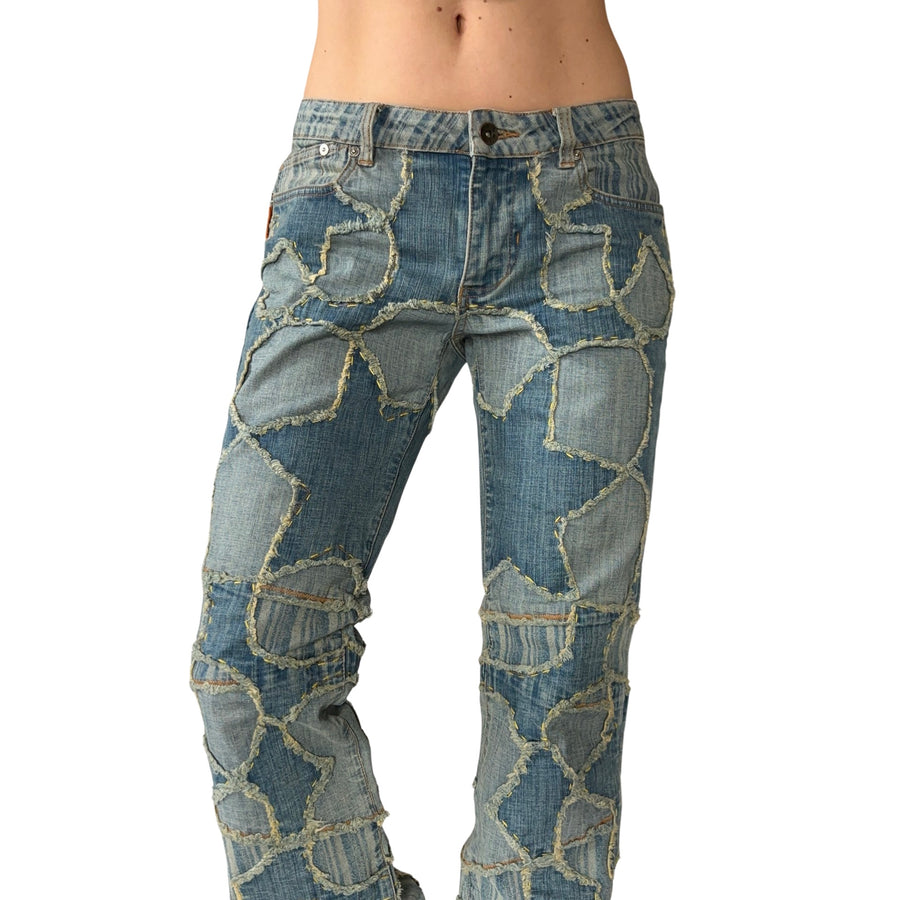 2000s Patchwork Jeans (S/M)