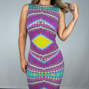 Trippy Abstract Maxi Dress (S)
