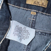 Hand-Painted Cyber Butterfly Jeans (M)