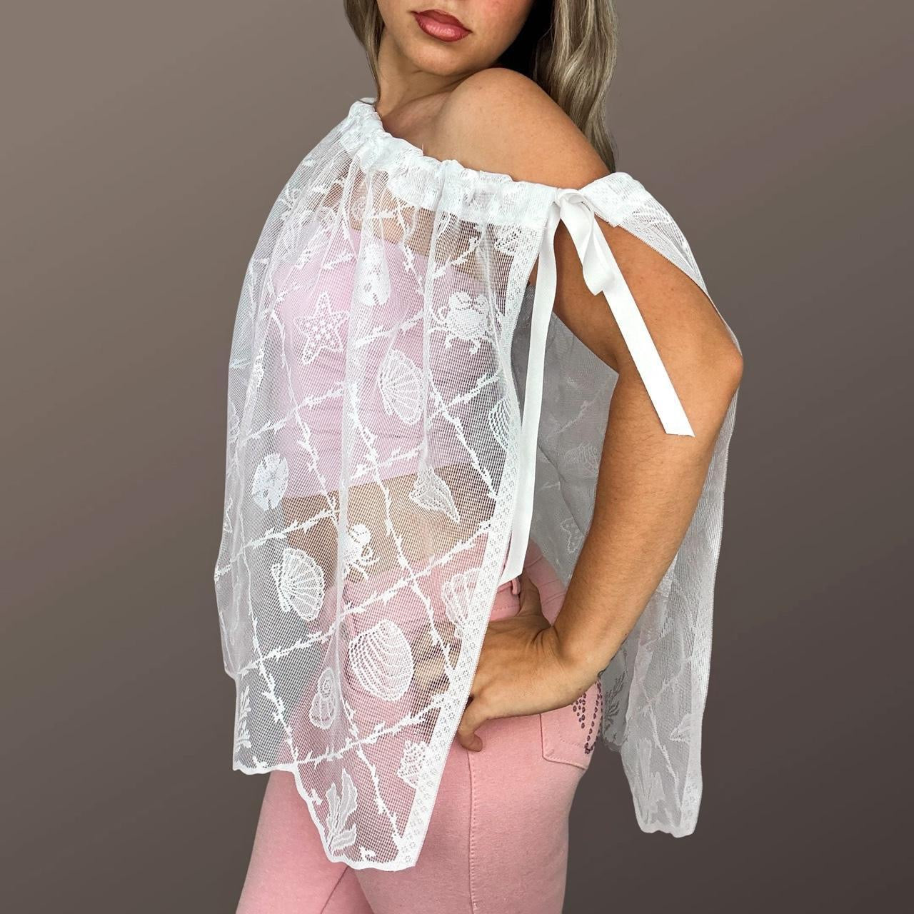 Shell Print Lace Multi-Wear Piece (One Size)