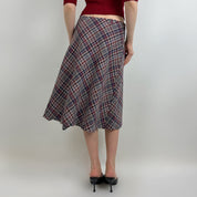 Vintage Plaid Midi Skirt (S)