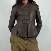 Bebe Military Style Leather Jacket (M)