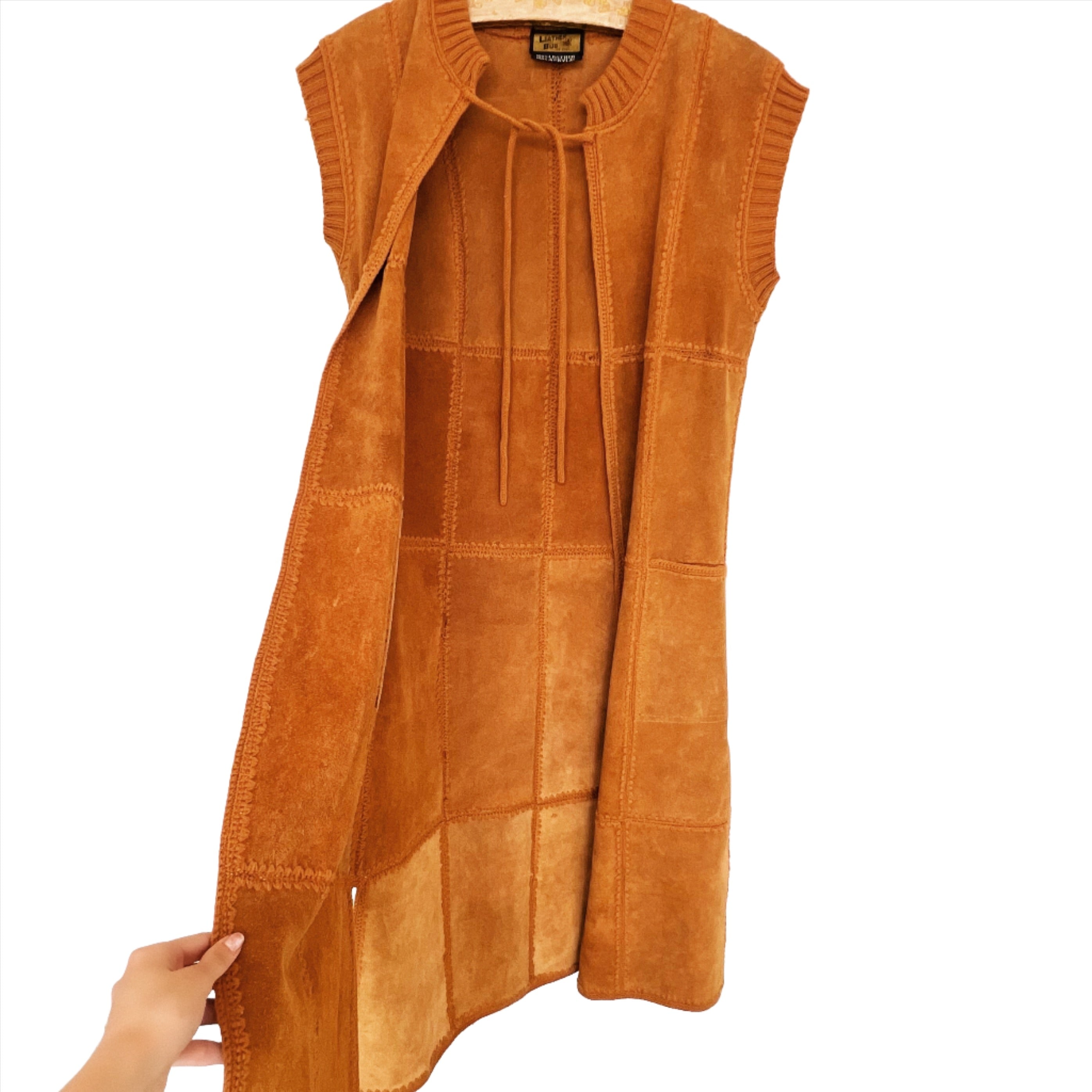 Vintage Leather Patchwork Duster (M)