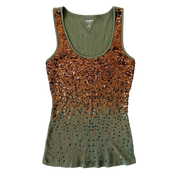 Army Green Sequin Tank (XS)