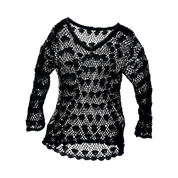 Black Beaded Crochet Top (S/M)