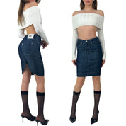Bebe Denim Midi Skirt (XXS/XS)