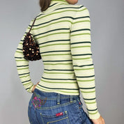 Vintage Striped Fitted Turtleneck (S/M)