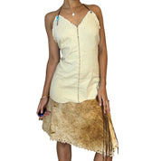 Italian designer Dress with Suede Skirt (S/M)