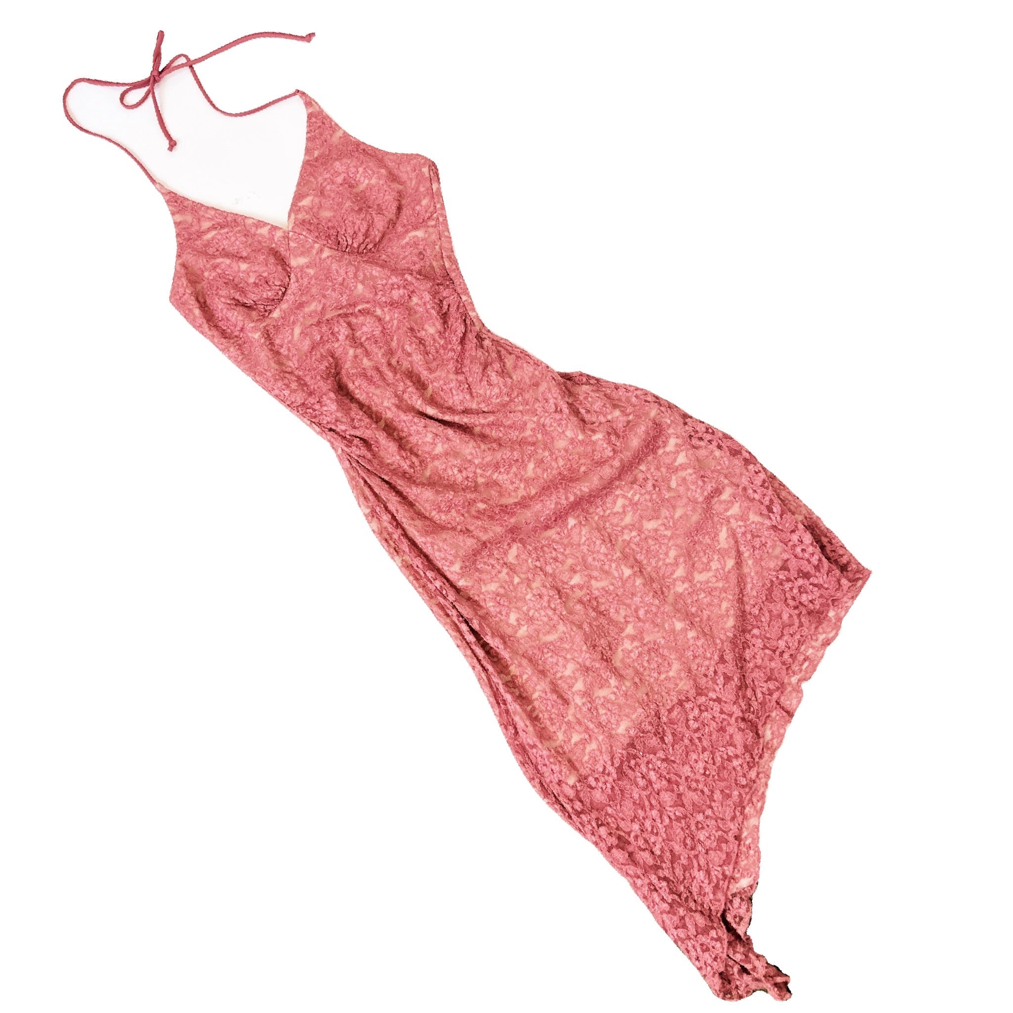 90s Rosy Pink Halter Dress - XS