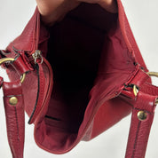 Vintage Red Leather Shoulder Bag