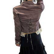 Vintage Gothic Lace Up Back Jacket (M)