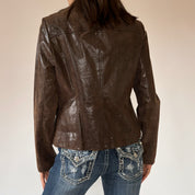 2000s Snake-print Leather Jacket (M)