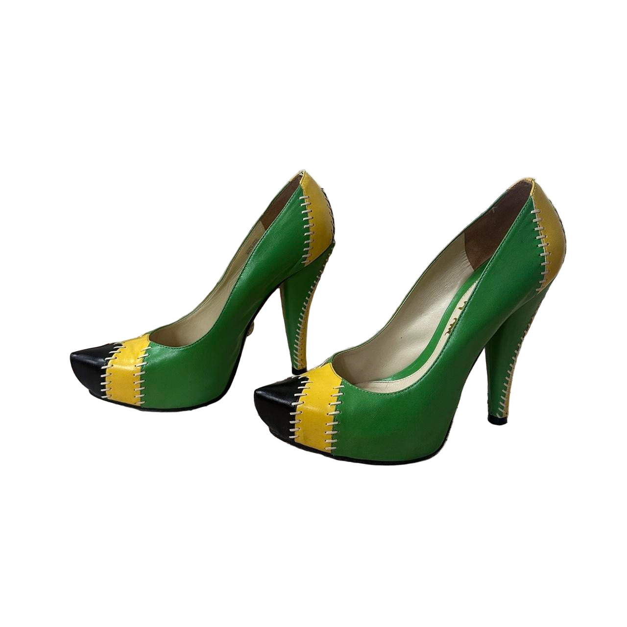 LAMB Green Leather Heels (6.5)
